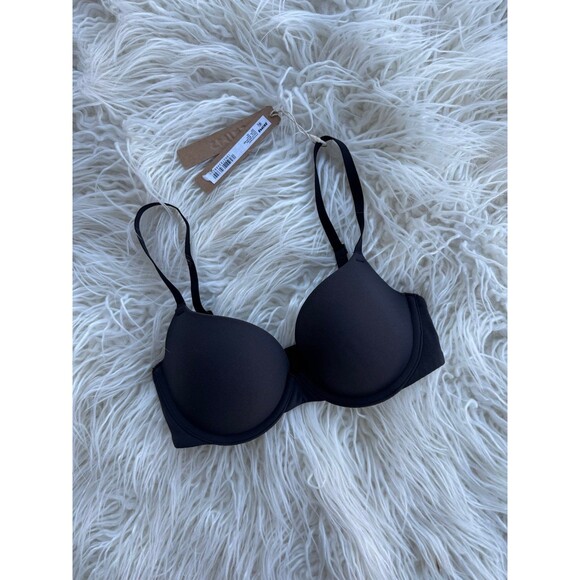 Skims Fits Everybody Pushup Demi Bra Onyx Size 30C - Picture 3 of 7